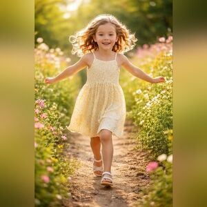 Yellow Floral Girls Zara Dress NWT.